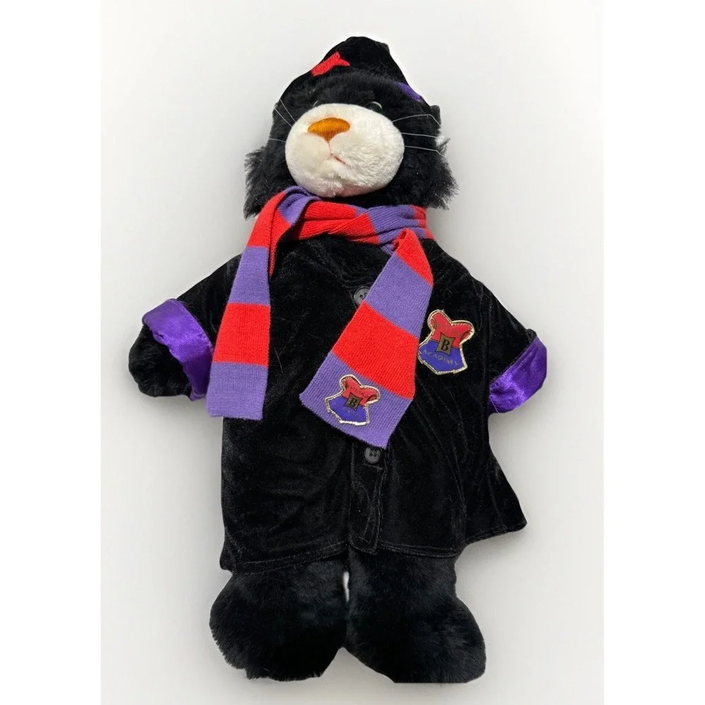 Build A Bear Boo Kitty Glow In Dark Eyes Black Halloween Cat Plush 16